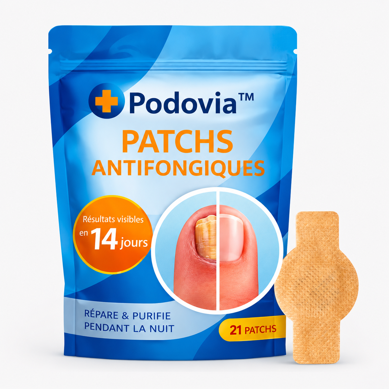 Patchs Antifongiques Podovia™ | Élimine les mycoses des ongles pendant votre sommeil