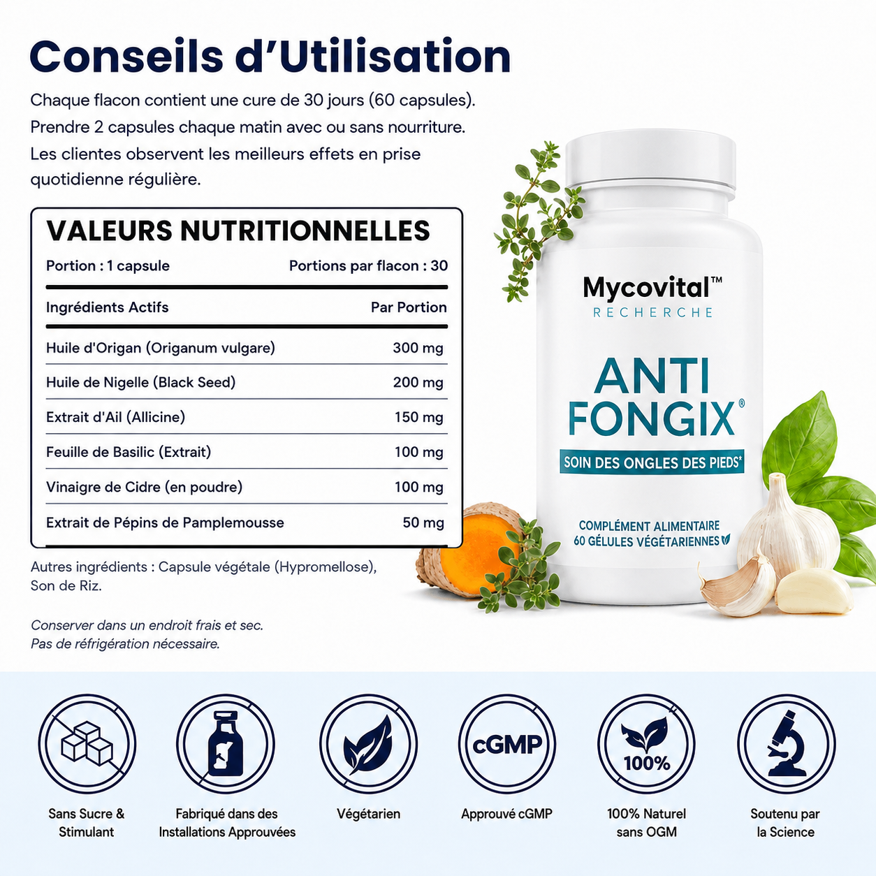 Mycovital™ | Huile d'Origan & de Nigelle – Élimine la Mycose des Ongles