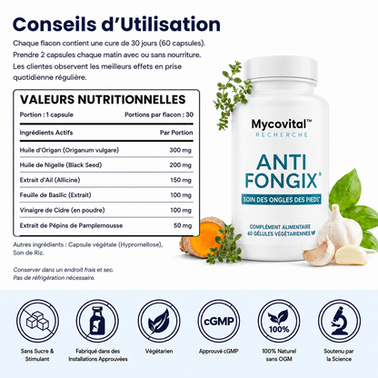 Mycovital™ | Huile d'Origan & de Nigelle – Élimine la Mycose des Ongles