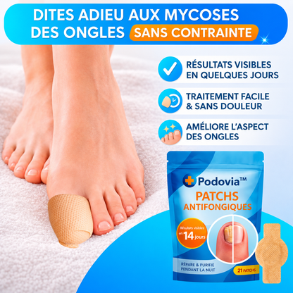 Patchs Antifongiques Podovia™ | Élimine les mycoses des ongles pendant votre sommeil