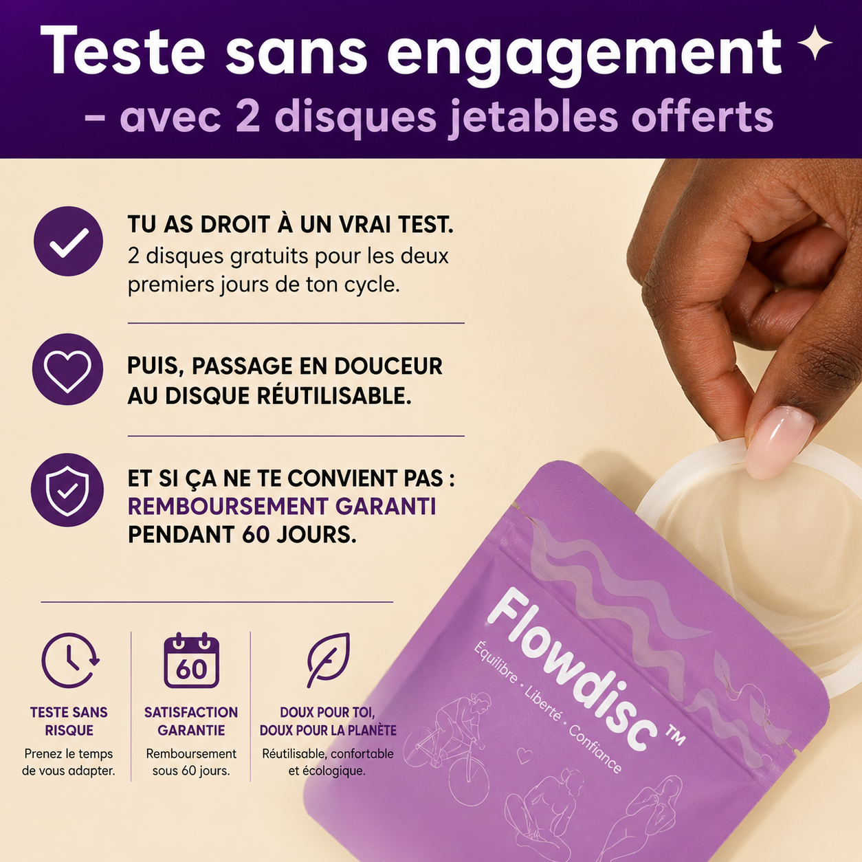 Flowdisc™ | Le Disque Menstruel qui te libère pour 12h — Sans Fuite, Sans Stress