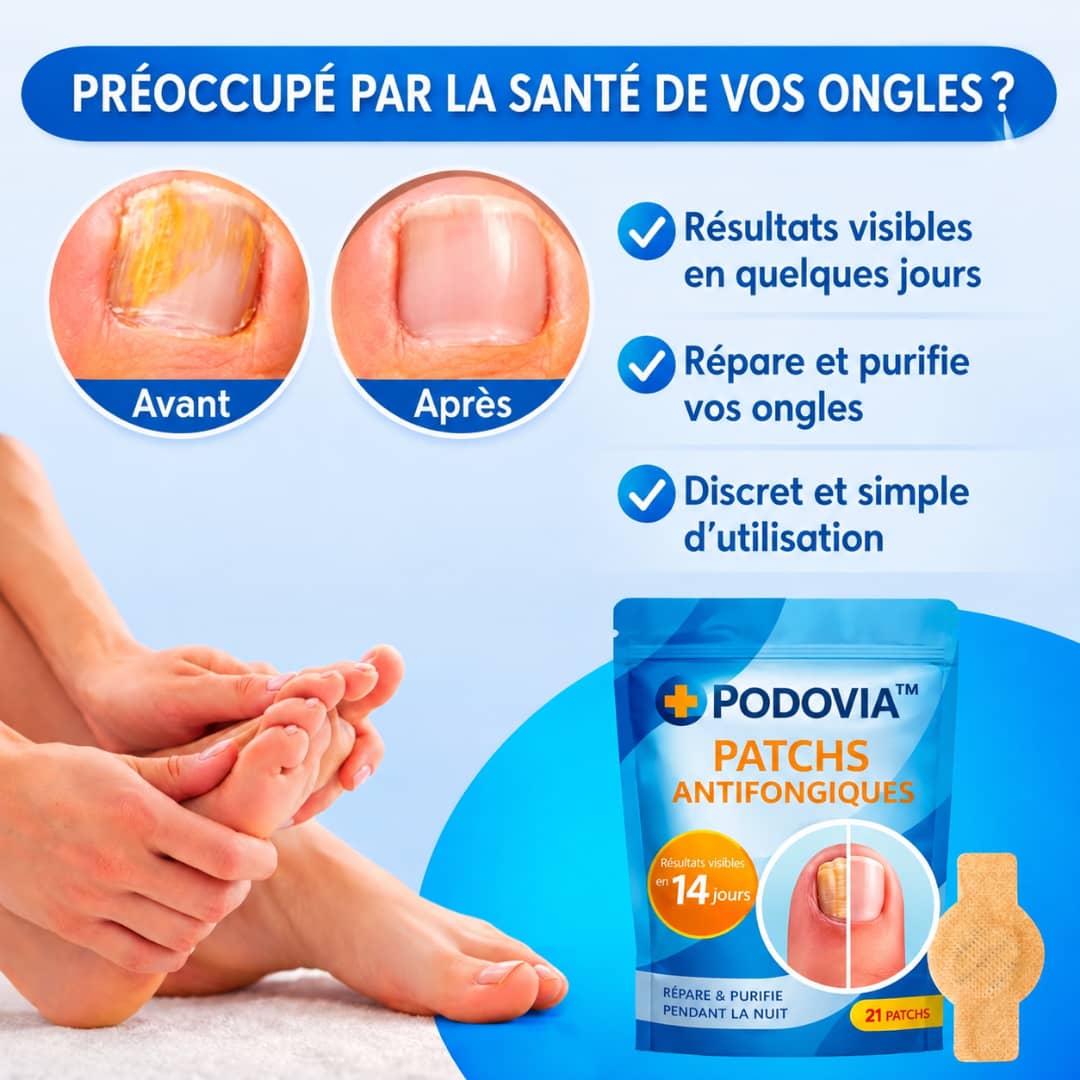 Patchs Antifongiques Podovia™ | Élimine les mycoses des ongles pendant votre sommeil